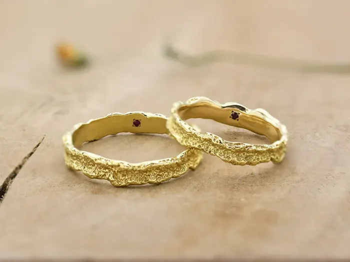 18K Rustic Finish Gold Ring