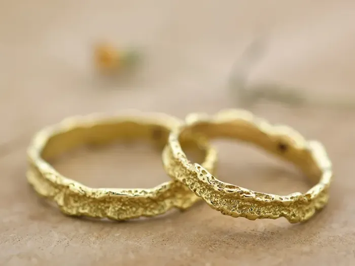 18K Rustic Finish Gold Ring