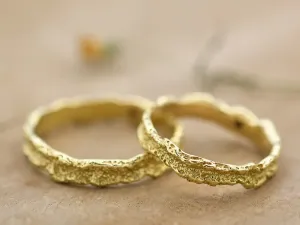 18K Rustic Finish Gold Ring