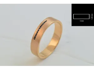 Alianza de Ouro Rosa con Diamantes Negros
