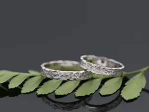 18K Rustic Finish White Gold Ring