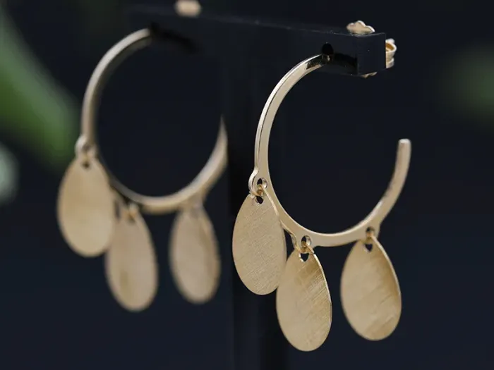 Gold-Plated Silver Earrings with Plates