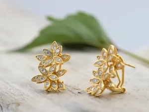 Gold-plated Silver Earrings with Cubic Zirconia