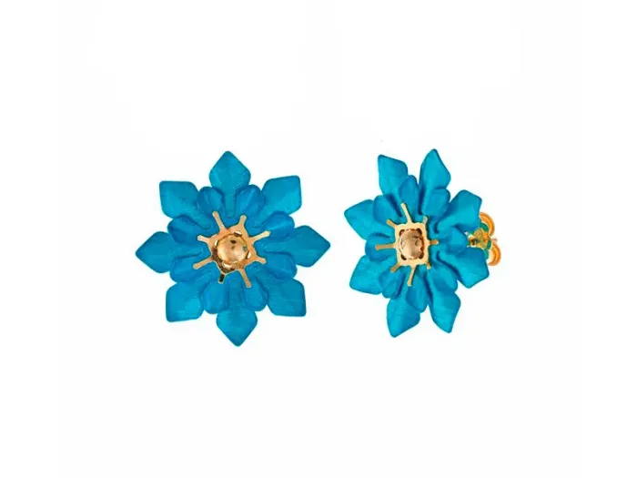 Gold-Plated Flower Silver Earrings