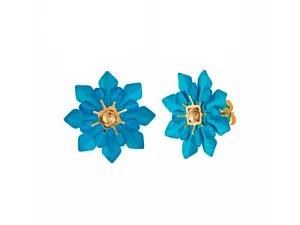 Gold-Plated Flower Silver Earrings