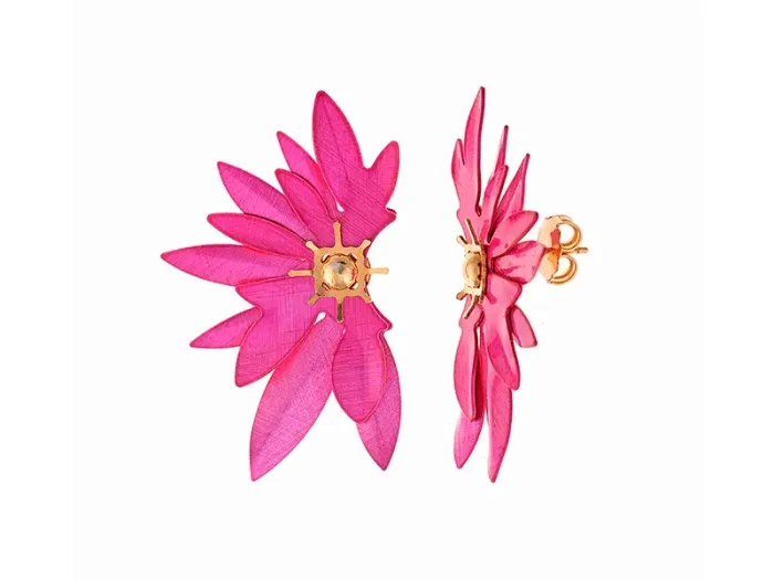 Gold-Plated half flower fucshia