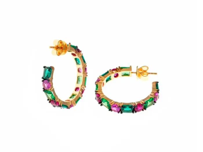 Silver Earrings with Zirconias