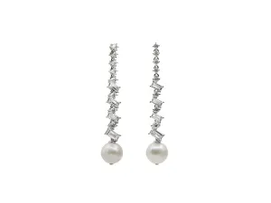 Pendientes de Plata con Circonitas y Perla
