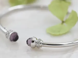 Silver Bracelet with Amethyst
