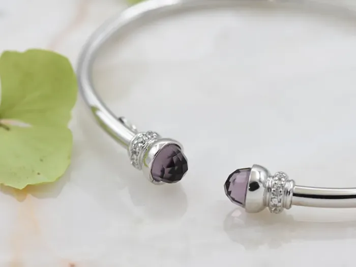Silver Bracelet with Amethyst