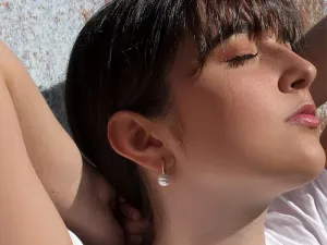 Pendentes de Prata Dourada con Perla