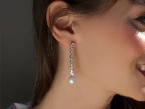 Pendientes de Plata con Circonitas y Perla