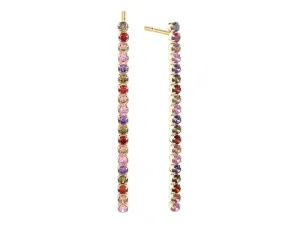 Pendientes de Plata Dorada con Circonitas Multicolor