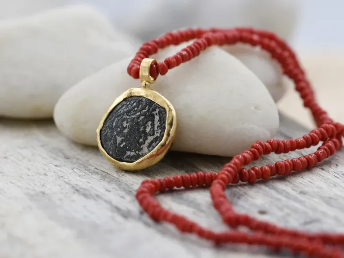 Gold Pendant with Ancient Greek Coin