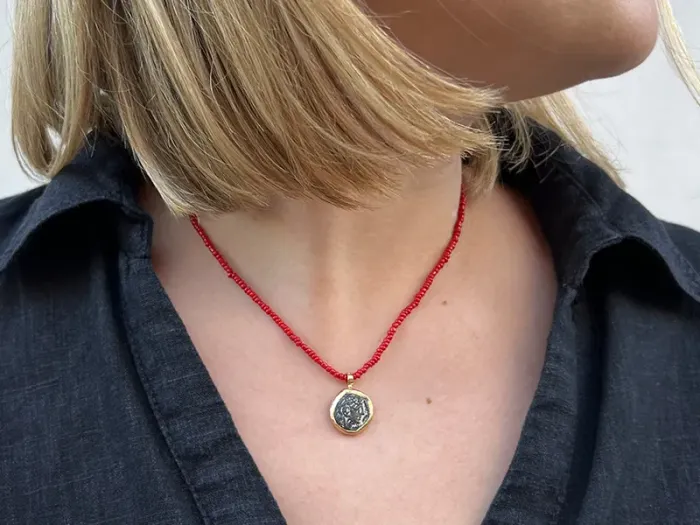 Gold Pendant with Ancient Greek Coin