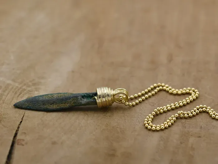 Gold Pendant with Ancient Greek Arrowhead