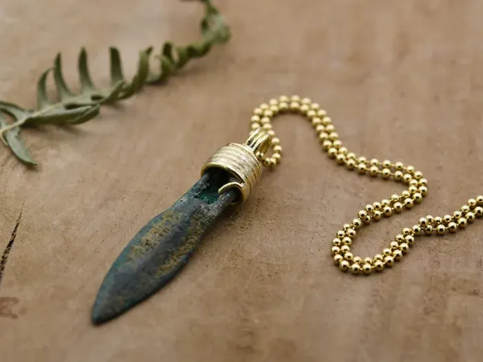 Gold Pendant with Ancient Greek Arrowhead