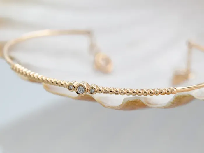 Brazalete de Ouro Rosa Vintage