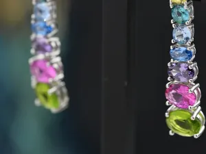 Pendentes de Prata con Circonitas Multicor