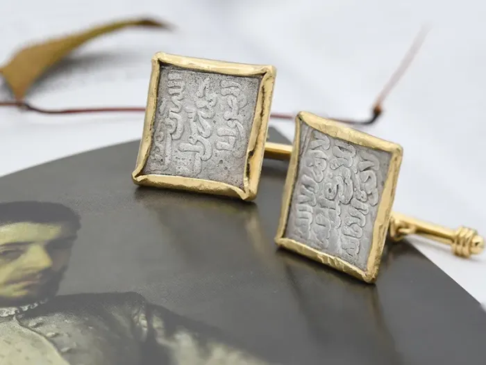 Gemelos de Oro con Monedas Hispano-Árabes