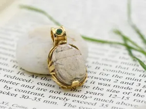 Gold Pendant with Egyptian Scarab