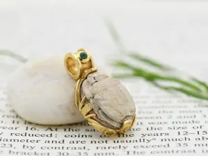 Gold Pendant with Egyptian Scarab