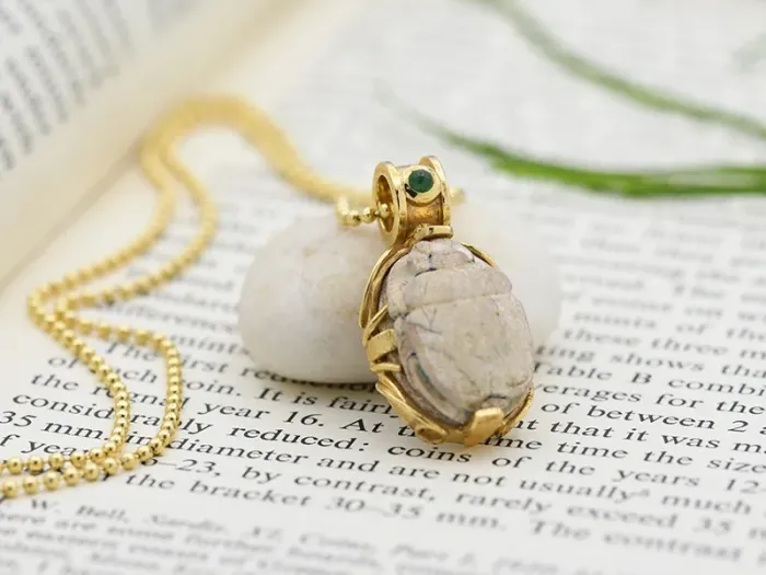 Gold Pendant with Egyptian Scarab