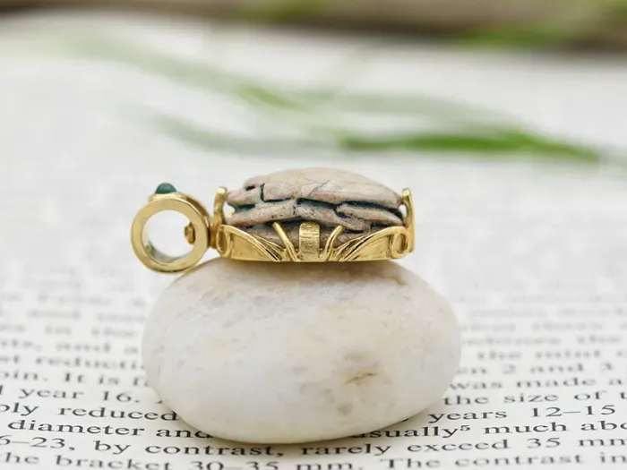 Gold Pendant with Egyptian Scarab