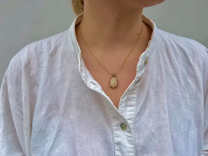 Gold Pendant with Egyptian Scarab