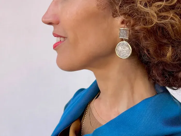 Gold Earrings with Hispanic-Arab Coins