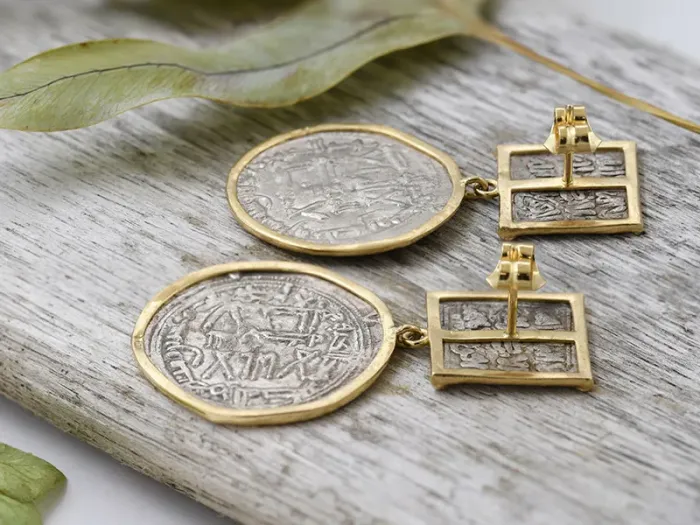 Gold Earrings with Hispanic-Arab Coins