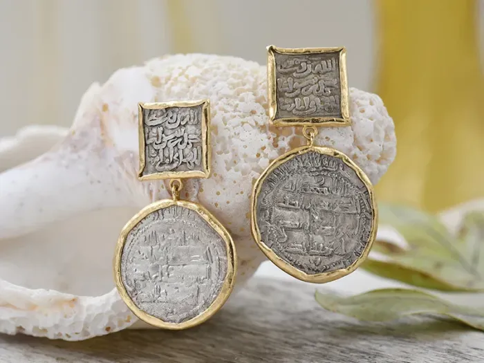 Gold Earrings with Hispanic-Arab Coins