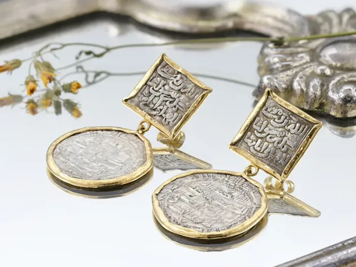 Gold Earrings with Hispanic-Arab Coins