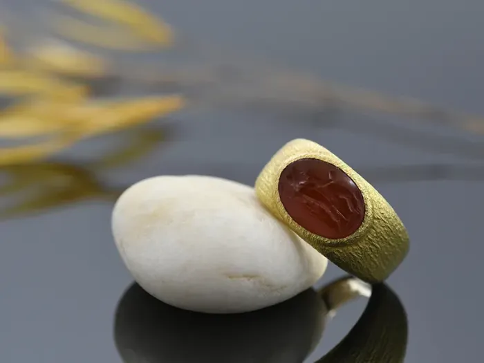 Gold Ring with Carnelian Seal