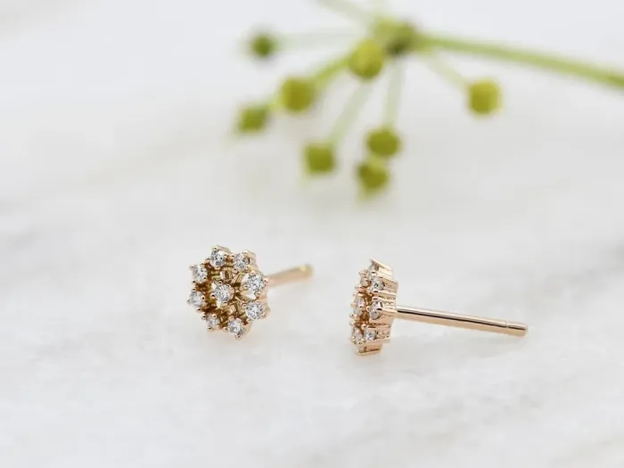 Rose Gold Earrings with Diamonds