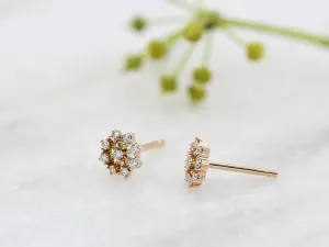Rose Gold Earrings with Diamonds