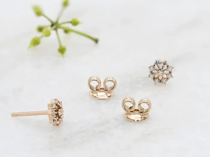 Rose Gold Earrings with Diamonds