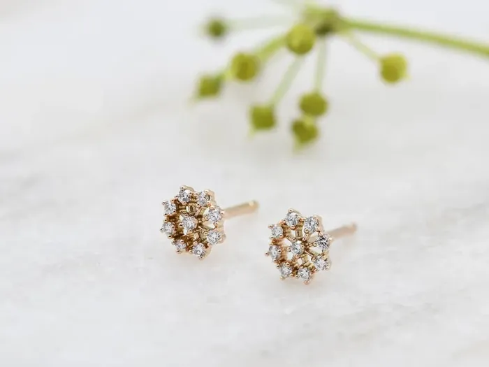Rose Gold Earrings with Diamonds