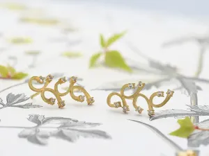 Gold Earrings with Rock Crystal