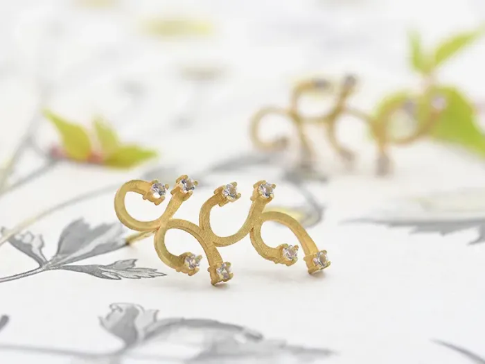 Gold Earrings with Rock Crystal