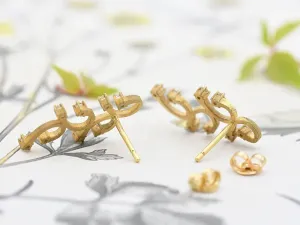 Gold Earrings with Rock Crystal