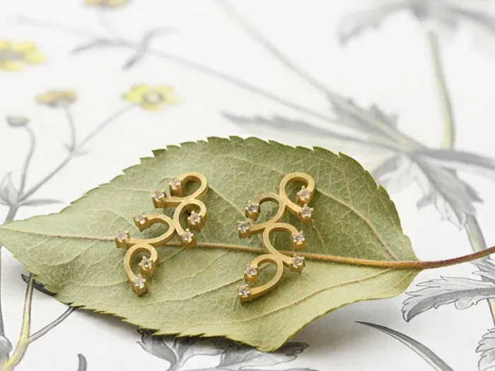Gold Earrings with Rock Crystal