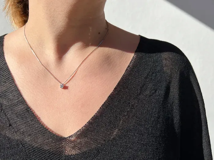 White Gold Diamond Solitaire Pendant
