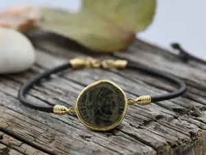 Pulseira de Ouro con Moeda Romana