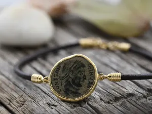 Pulseira de Ouro con Moeda Romana