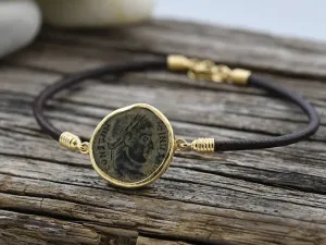 Gold Bracelet with Roman Coin