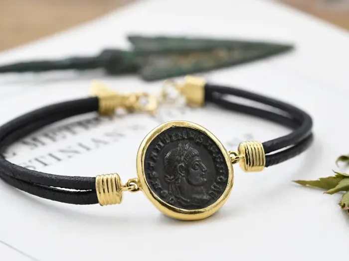 Pulseira de Ouro con Moeda Romana