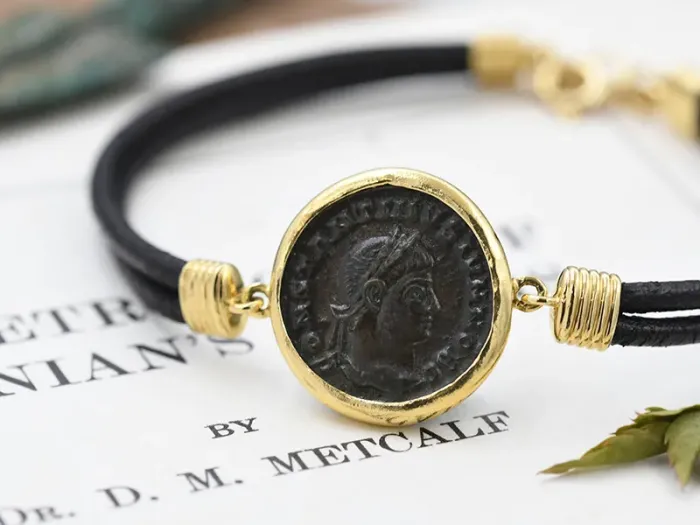 Gold Bracelet with Roman Coin