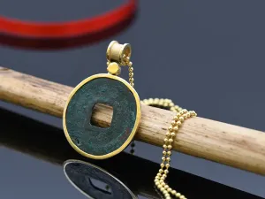 Gold Pendant with Ancient Chinese Coin Gold Pendant with Ancient Chinese Coin