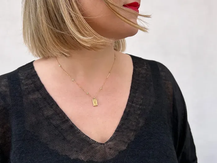 Gold Pendant with Ancient Japanese Coin